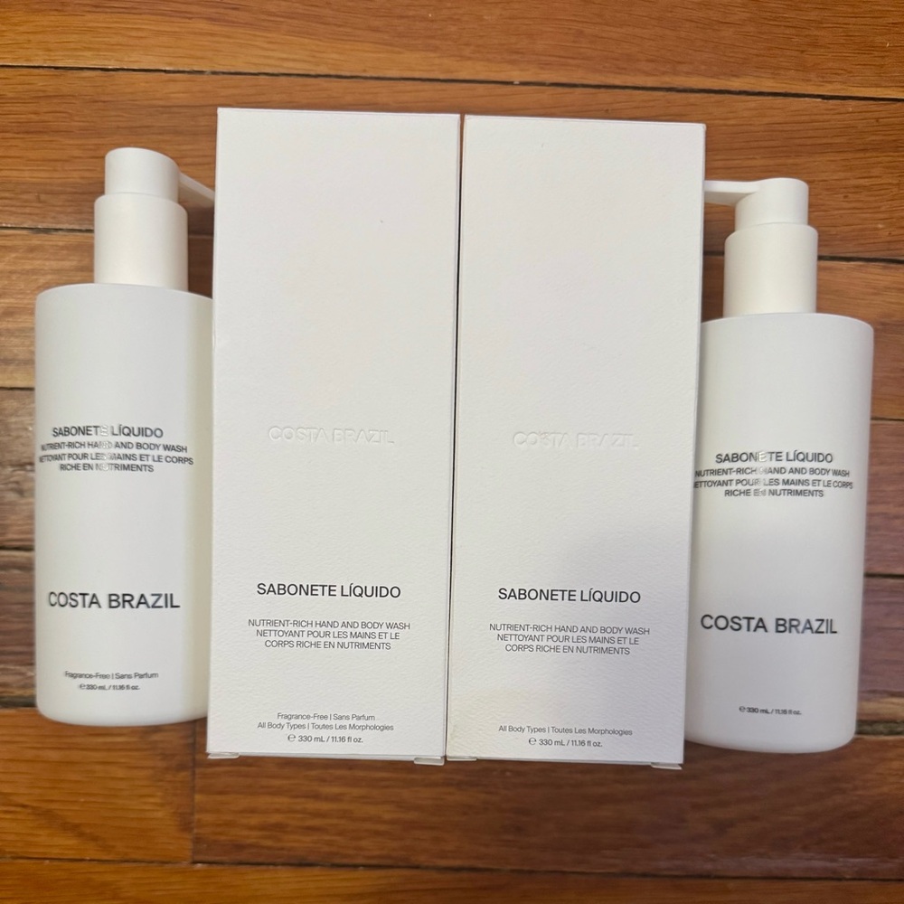 New 2 Costa Brazil Sabonete Líquido Nutrient Rich Hand and Body Washes
